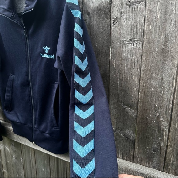 HUMMEL Classic Bee Zip Track Jacket Navy Blue Logo Soccer Futbol Men's Small - Picture 5 of 11